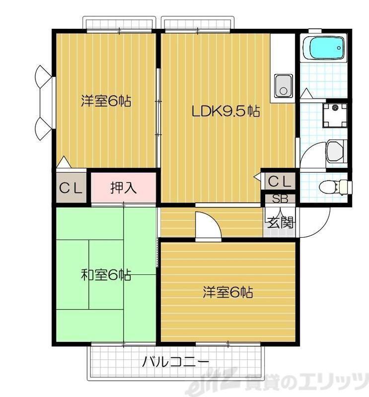 新屋ハイム(3LDK/2階)の間取り写真