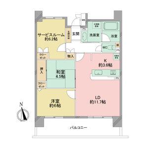 スクエア名古屋港(2SLDK/6階)の間取り写真