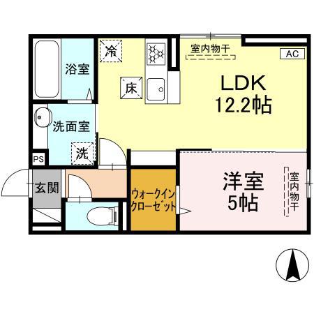 D-ROOM西長瀬(1LDK/3階)の間取り写真