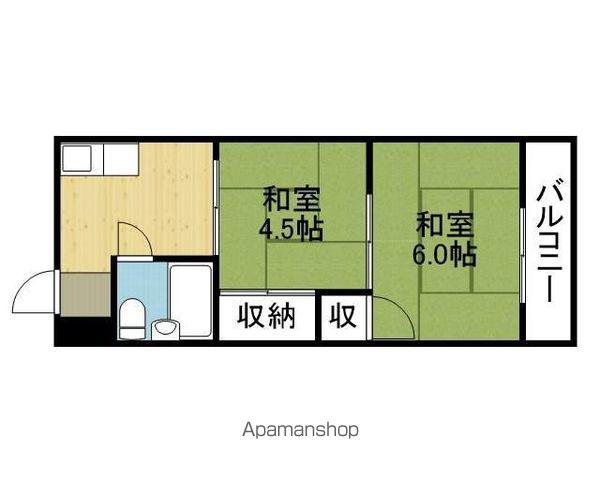 ウエストヒルズ平野(2DK/5階)の間取り写真