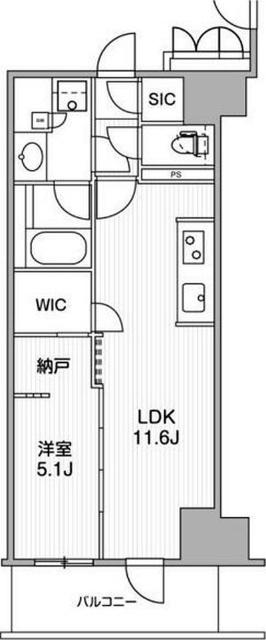 WORVE横浜伊勢佐木町(1LDK/13階)の間取り写真