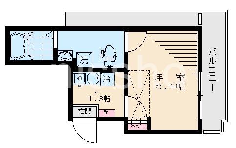 PADDOCK府中本町(1K/3階)の間取り写真