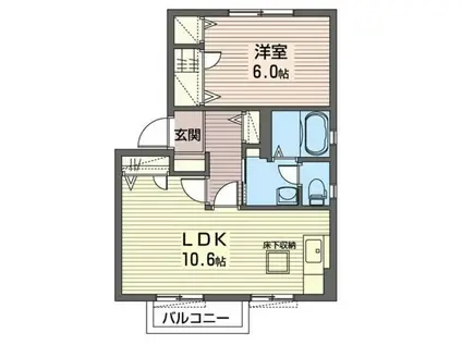 サニーハウス寿C(1LDK/1階)の間取り写真
