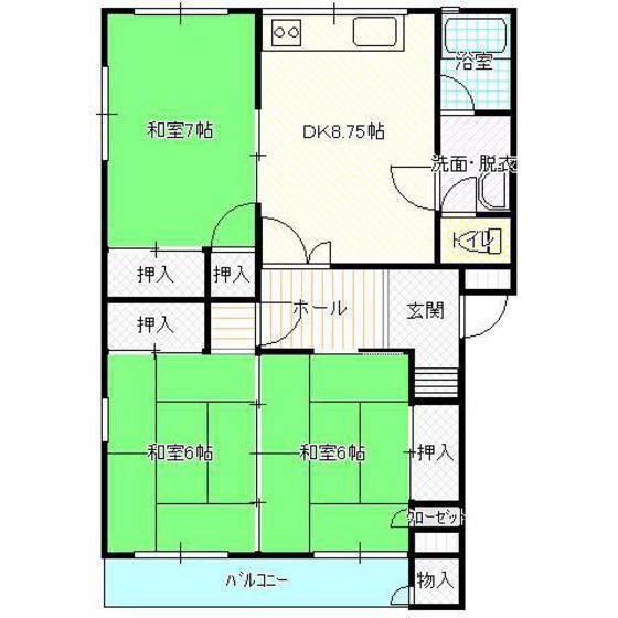 第二みたけマンション(3DK/2階)の間取り写真