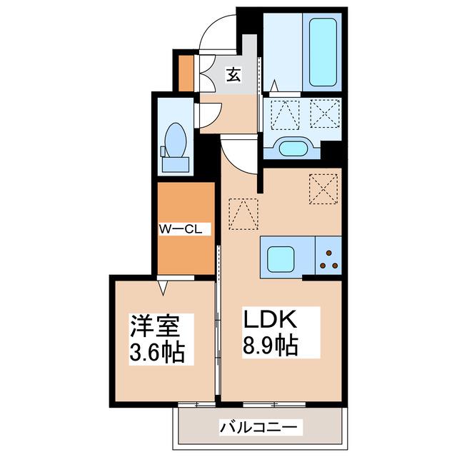 グランフォレMI(1LDK/1階)の間取り写真