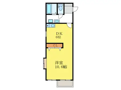 フォブール矢三(1DK/1階)の間取り写真