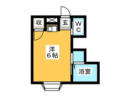 モンパオ21 東棟(ワンルーム/1階)の間取り写真