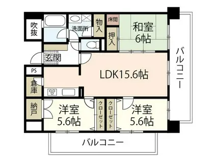 トレゾア西原(3LDK/3階)の間取り写真