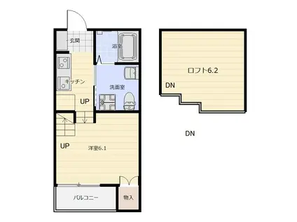 アレグリア大島II(1K/1階)の間取り写真