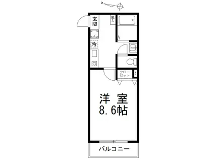 モンテ南大塚(1K/2階)の間取り写真