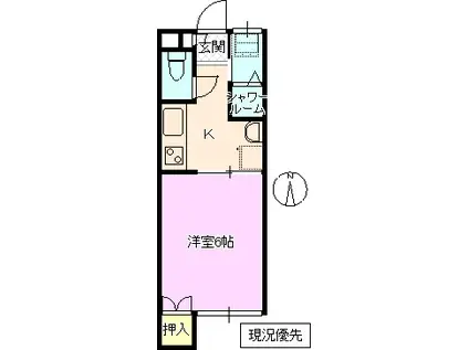コンフォルト栗田(1K/1階)の間取り写真