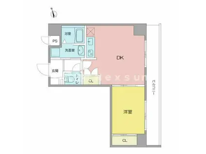 アビターレ車道(1LDK/3階)の間取り写真