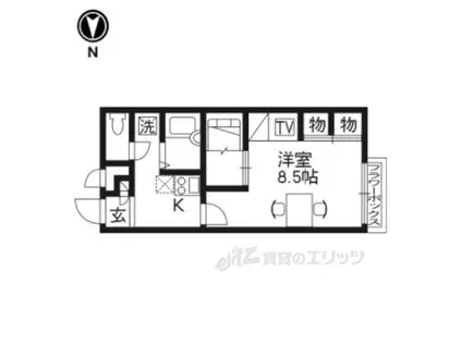 レオパレス ヴィラージュロータス(1K/1階)の間取り写真