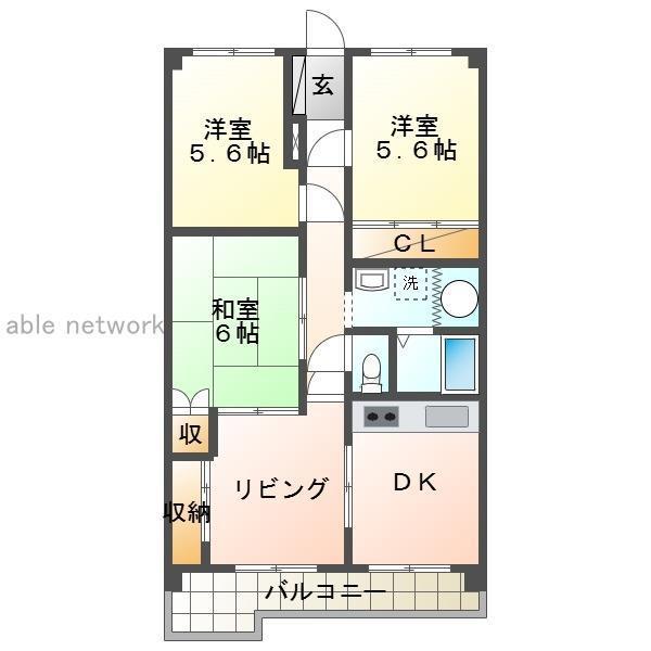 ホーユウパレス新潟亀田505(3LDK/5階)の間取り写真