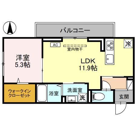 JADE朝日(1LDK/3階)の間取り写真