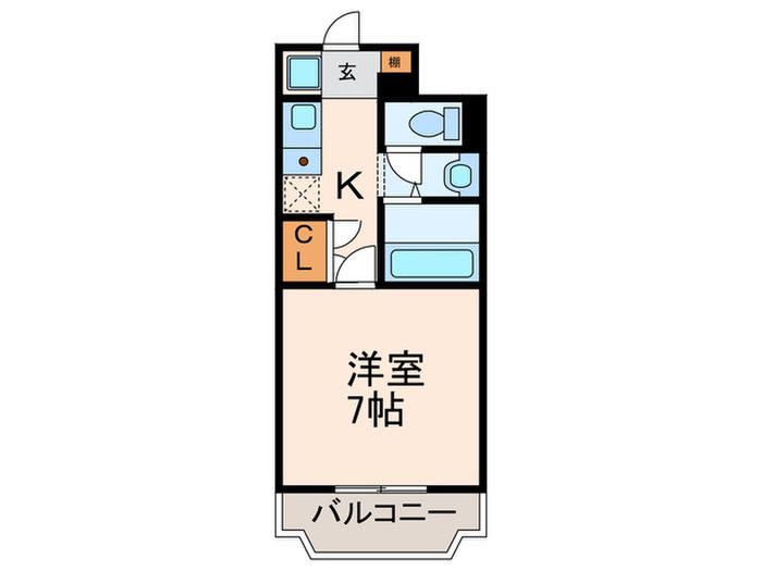 アッシュ宝塚(1K/1階)の間取り写真