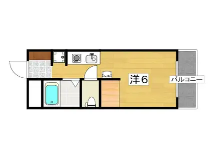 ロードアップ牧野(1K/4階)の間取り写真