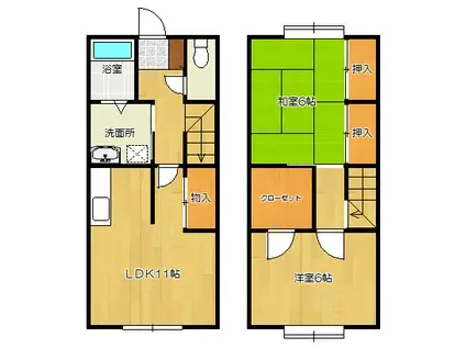 ドルチェウエダ(2LDK/1階)の間取り写真