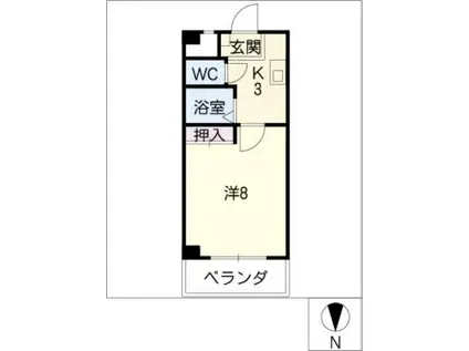 ビュータウン加納(1K/4階)の間取り写真
