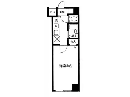 エヴァーグリーン・ラピス(1K/4階)の間取り写真