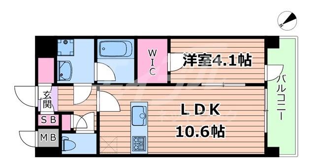 LA GRACE 千林大宮(1LDK/7階)の間取り写真