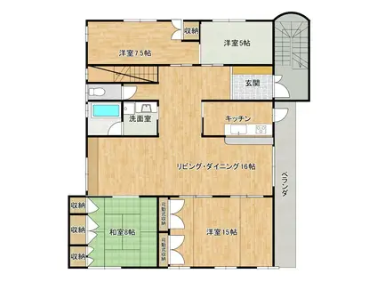 沖縄都市モノレール 美栄橋駅 徒歩22分 2階建 築21年(4LDK/2階)の間取り写真