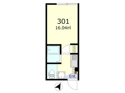 SINCREASE代田橋(1K/3階)の間取り写真