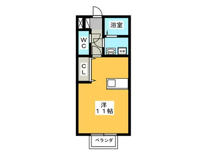 アドミラーブル桜(ワンルーム/2階)の間取り写真