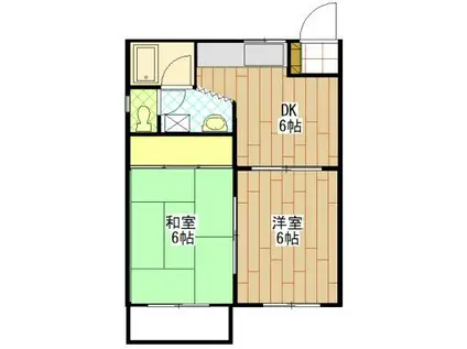 ハイツ西ノ原(2DK/2階)の間取り写真