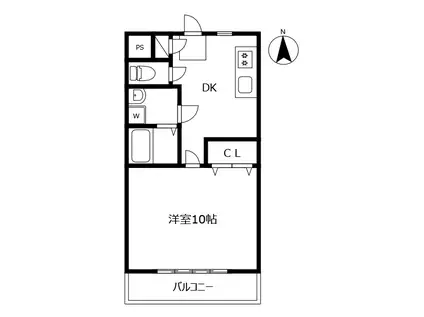 パレスノア(1DK/3階)の間取り写真