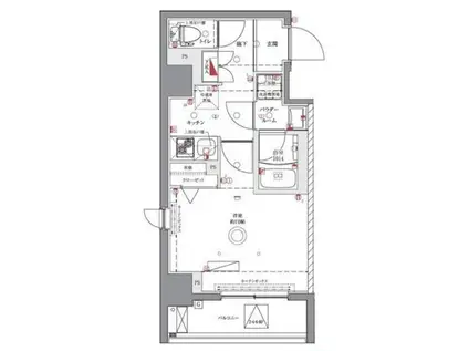 ユリカロゼAZ亀戸II(1K/8階)の間取り写真