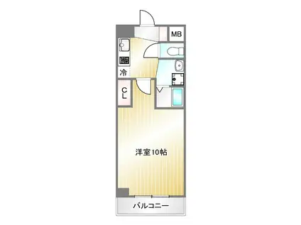 リアライズ神戸サウス(1K/4階)の間取り写真