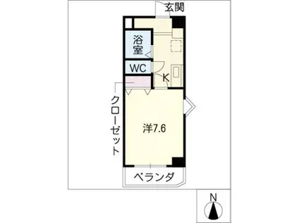 カーサ青山(1K/3階)の間取り写真