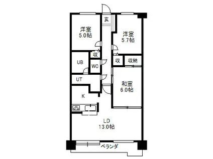 THE RESIDENCE PARK ODORIKOEN(3LDK/3階)の間取り写真