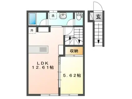 GARANCEA・B(1LDK/2階)の間取り写真