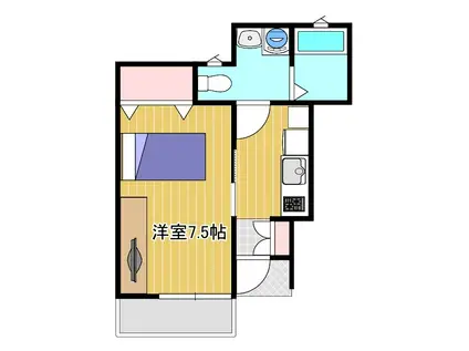 トラムB棟(1K/1階)の間取り写真