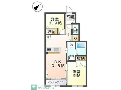 サン・サルーテ(2LDK/1階)の間取り写真