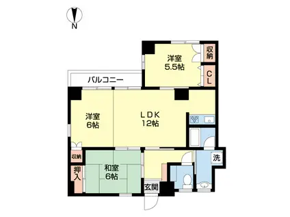 アクシス21・ビル(3LDK/4階)の間取り写真