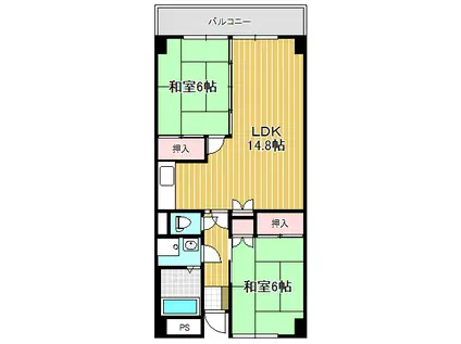 斉藤マンション(2LDK/1階)の間取り写真