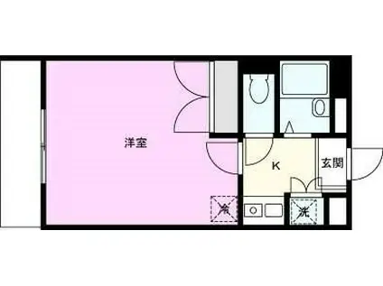 CASA PAZ (1K/1階)の間取り写真