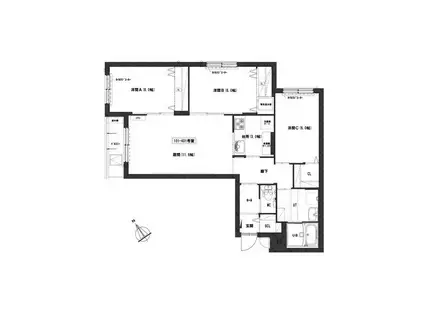 グランメール本通16(3LDK/3階)の間取り写真
