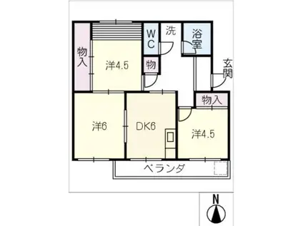 大桑ハイツ(3DK/1階)の間取り写真
