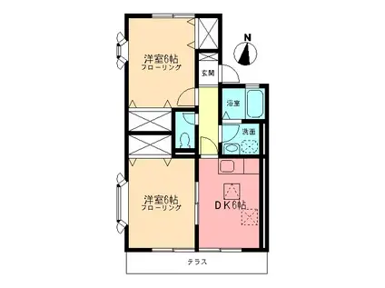 アーバンライフB(2DK/1階)の間取り写真