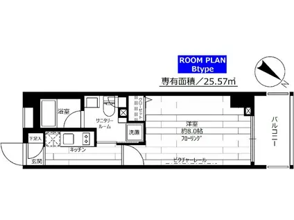 グランドコンシェルジュ日本橋(1K/6階)の間取り写真