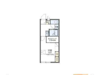 レオパレスカメリアひたち野II(1K/2階)の間取り写真