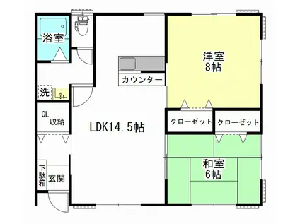コンフォートF(2LDK/1階)の間取り写真