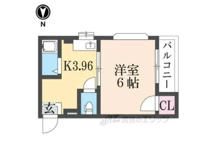 第一前田ハイム(1K/3階)の間取り写真