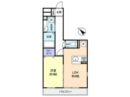 オズシティ(1LDK/3階)の間取り写真