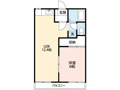 ライトハイツI棟(1LDK/1階)の間取り写真