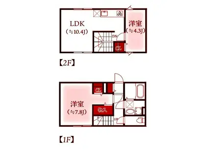 GRAND REVE A棟(2LDK/1階)の間取り写真